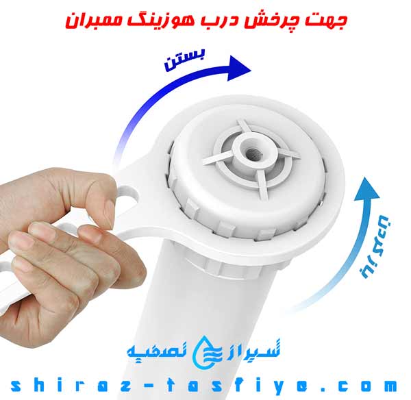 MEMBRANE WRENCH ROTATION جهت چرخش برای باز کردن درب هوزینگ ممبران